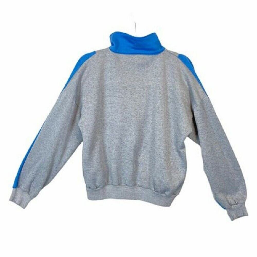Main Event Sweatshirt Track Jacket Vintage Women's Gray Blue Zip Front Size L - Picture 2 of 13